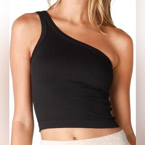 Nikibiki One-Shoulder Brown tank